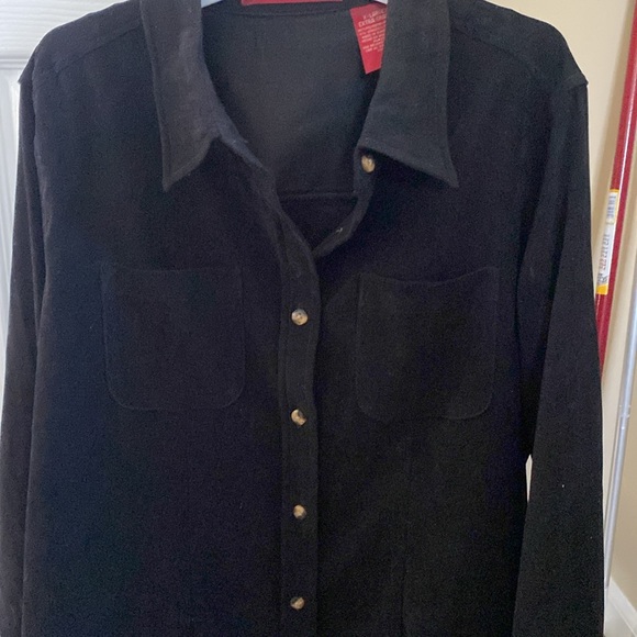 Gloria Vanderbilt Black Button Down Shirt - Size XL women’s extra large tops - Picture 5 of 6